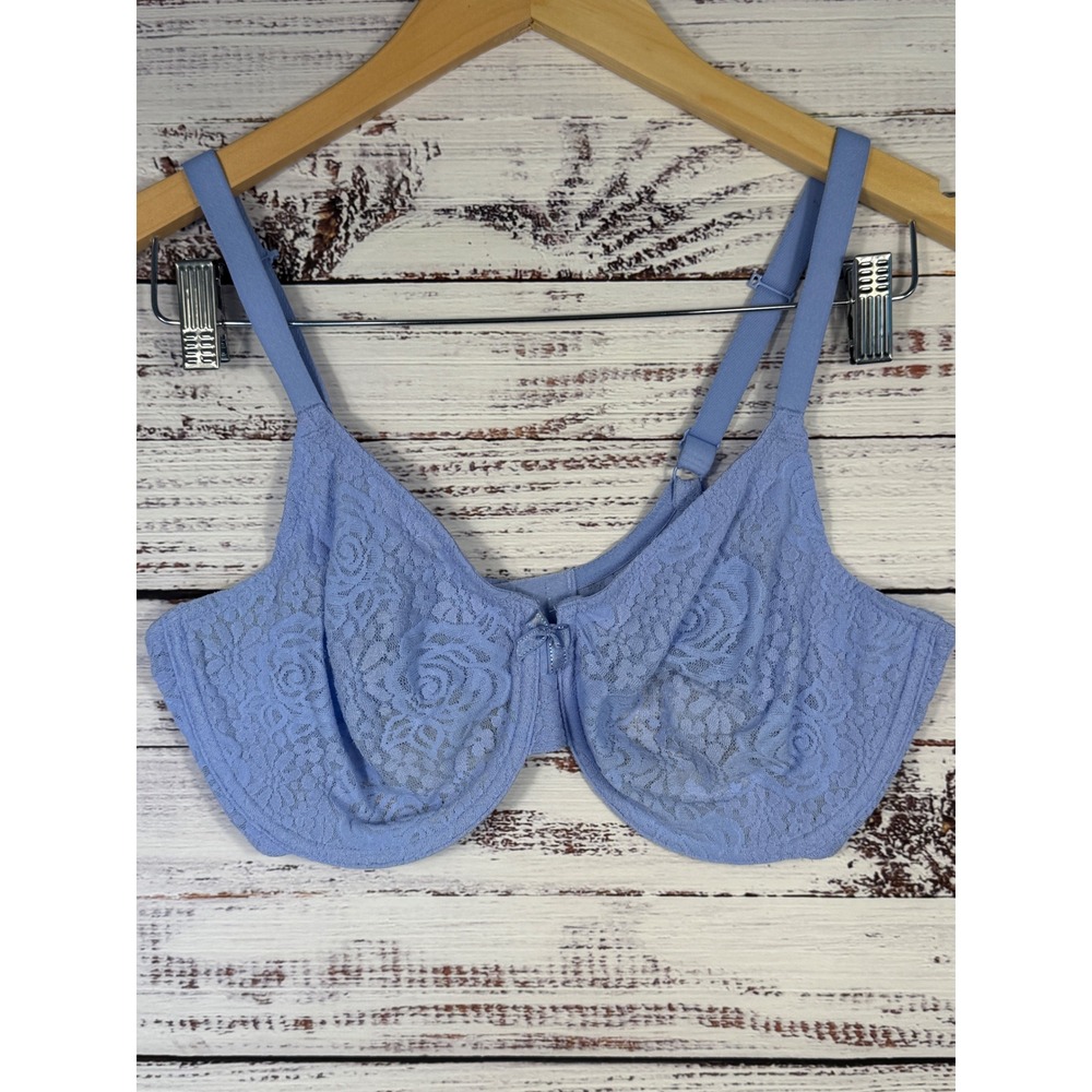 Wacoal Halo Lace Bra Women 38DD Blue Underwire Convertible J-Hook 851205